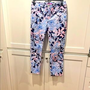 Lilly Pulitzer Floral Pants - Blue and Pink
